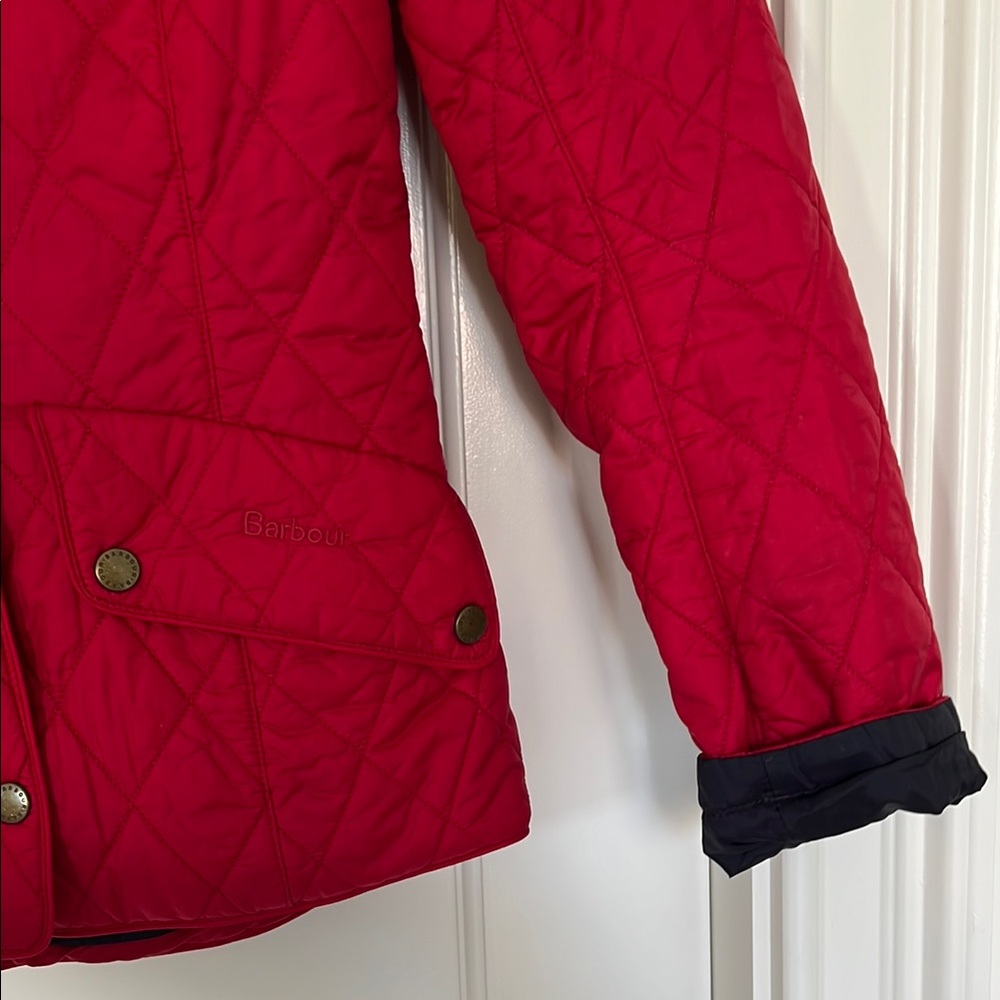 Barbour Red Quilted Utility Jacket - Picture 9 of 9
